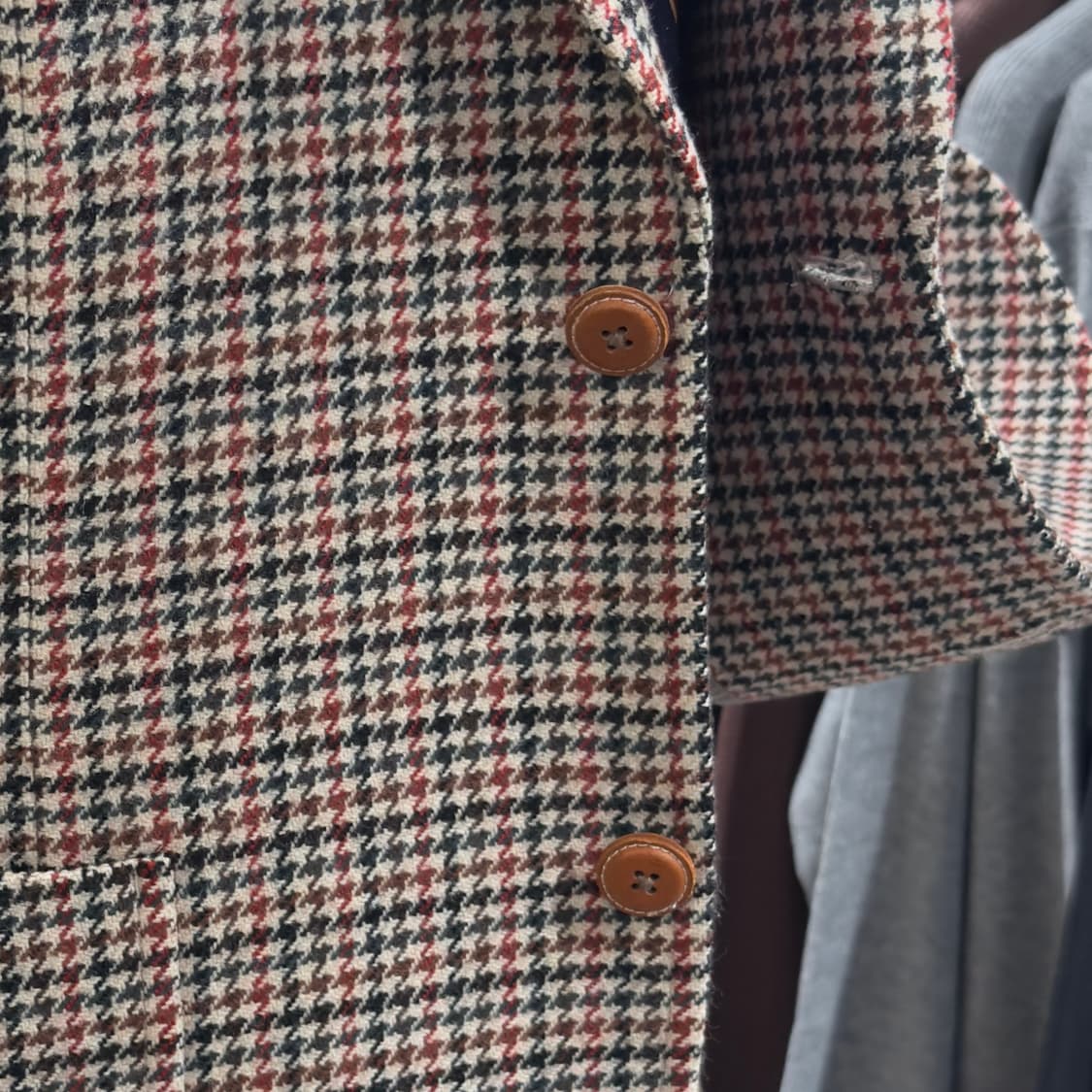 일본 테일러드 RAIKA STYLE 울 건클럽 하운드투스 체크 자켓 상품이미지5