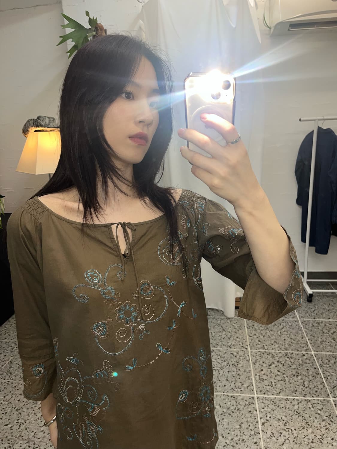 빈티지 브라운 블라우스 상품이미지4