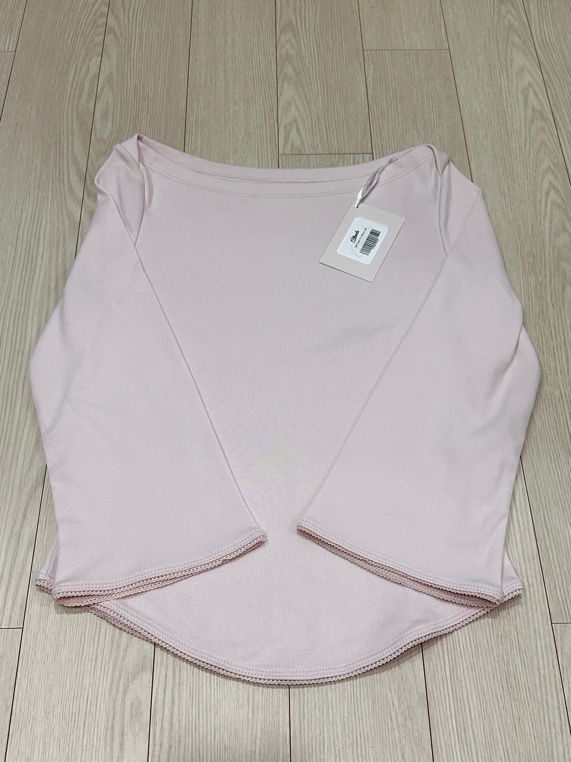 어텐즈 soft lace 3/4 sleeve tee (baby pink) 상품이미지6