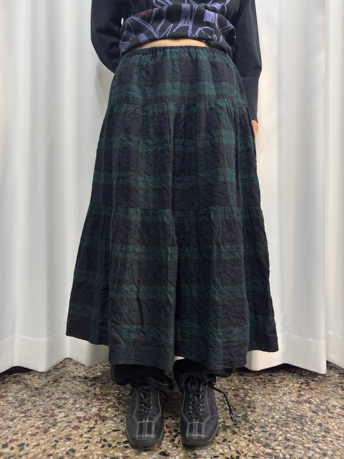 check mori long skirt 상품이미지2