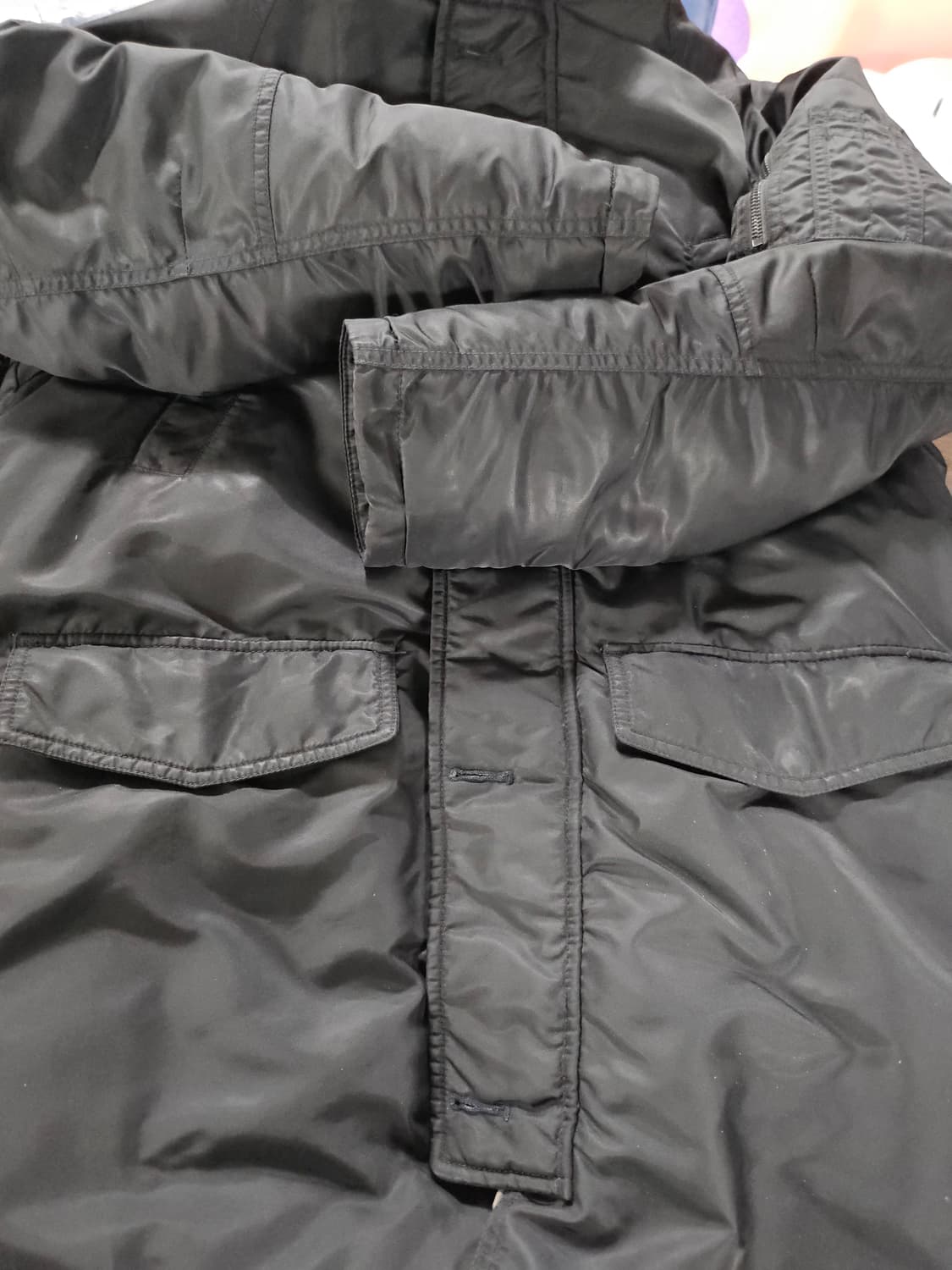 노스페이스 덕 블랙 후드 패딩 코트  95 상품이미지3