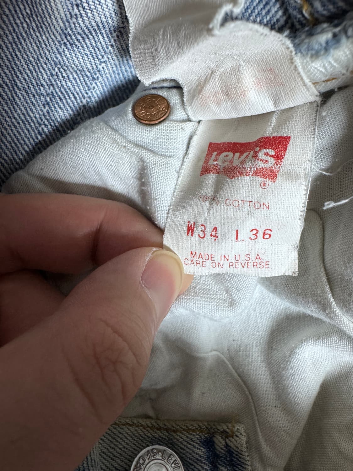 빈티지 90s 리바이스 levis 501 USA 34/36(기장수선) 상품이미지4