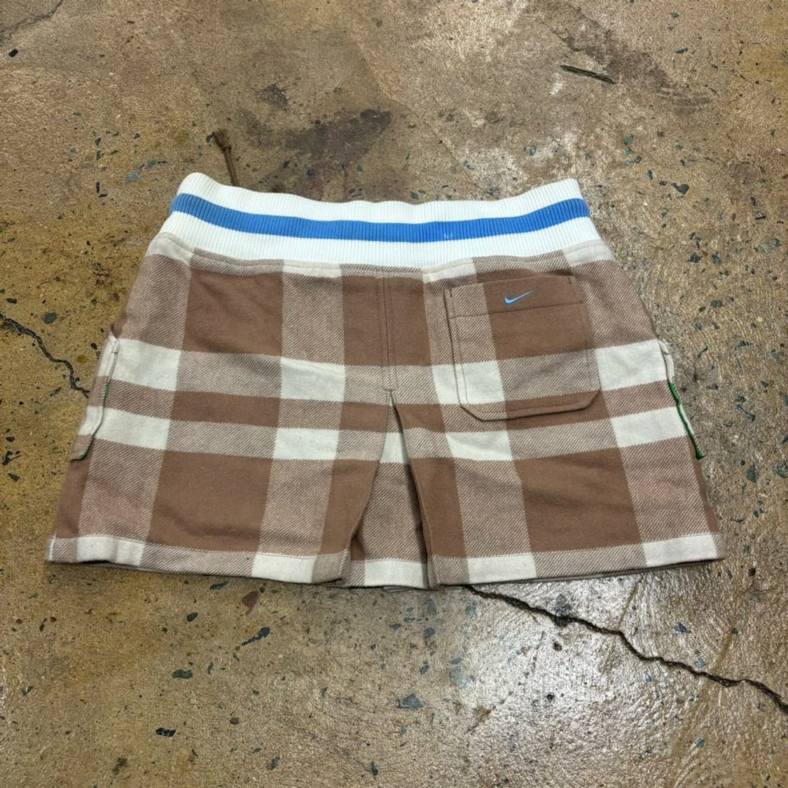 [정품/M] 나이키 초코 브라운 베이지 체크 코튼 미니 스커트   상품이미지3