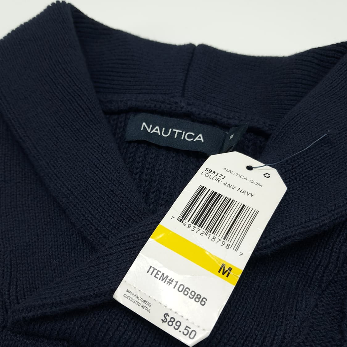 CN978 M 노티카 다크네이비 숄카라 케이블 긴팔 니트 스웨터 상품이미지4