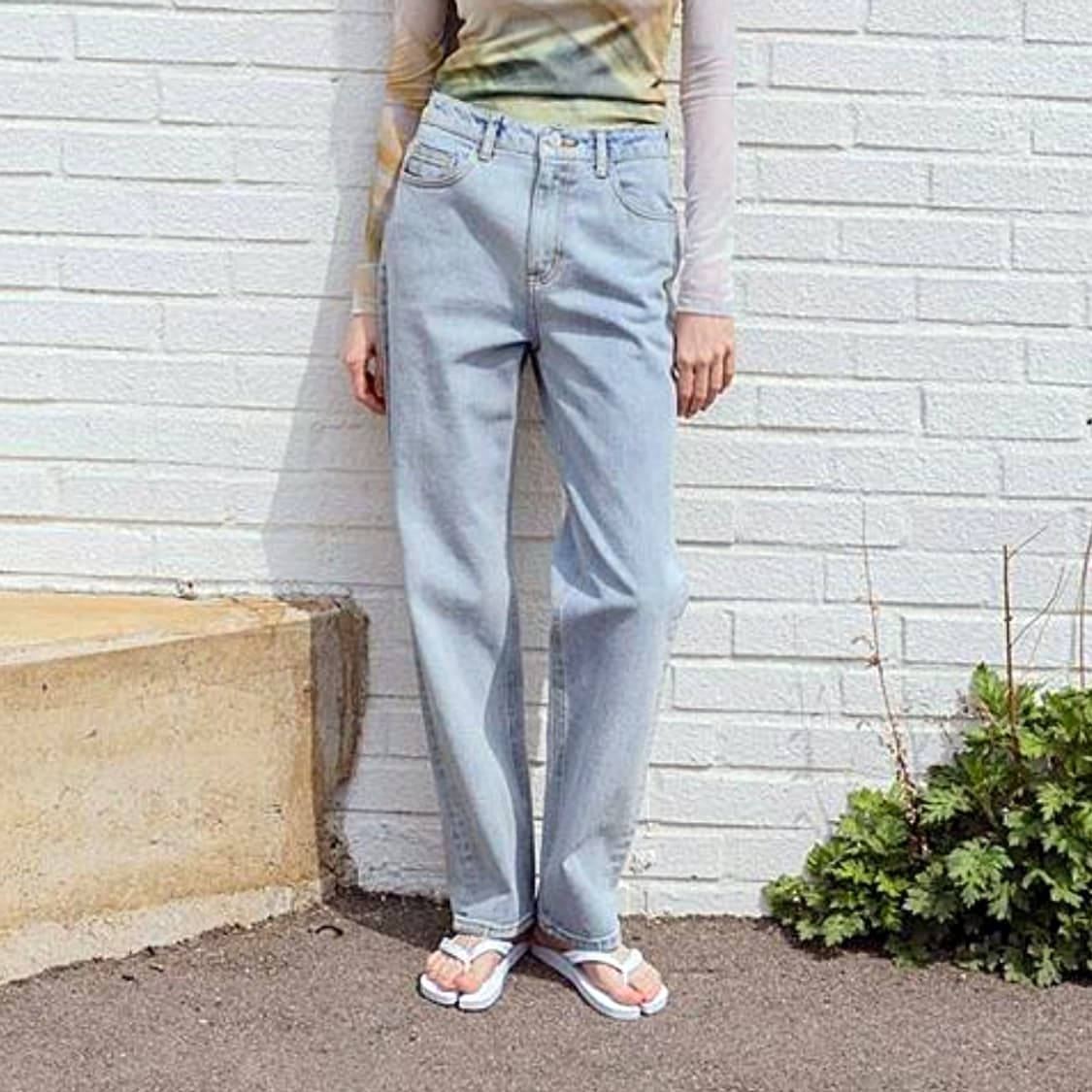 유에르(YUERE) 베이지 스트레이트핏 데님팬츠 55 새상품 상품이미지3