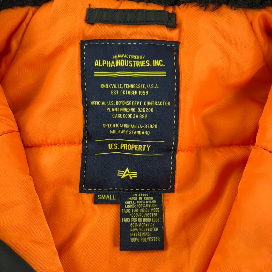 알파인더스트리 n3b 야상 점퍼 블랙 상품이미지6