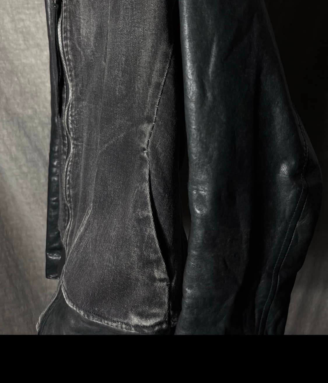 KMrii 암레더 비대칭 후드자켓 상품이미지6