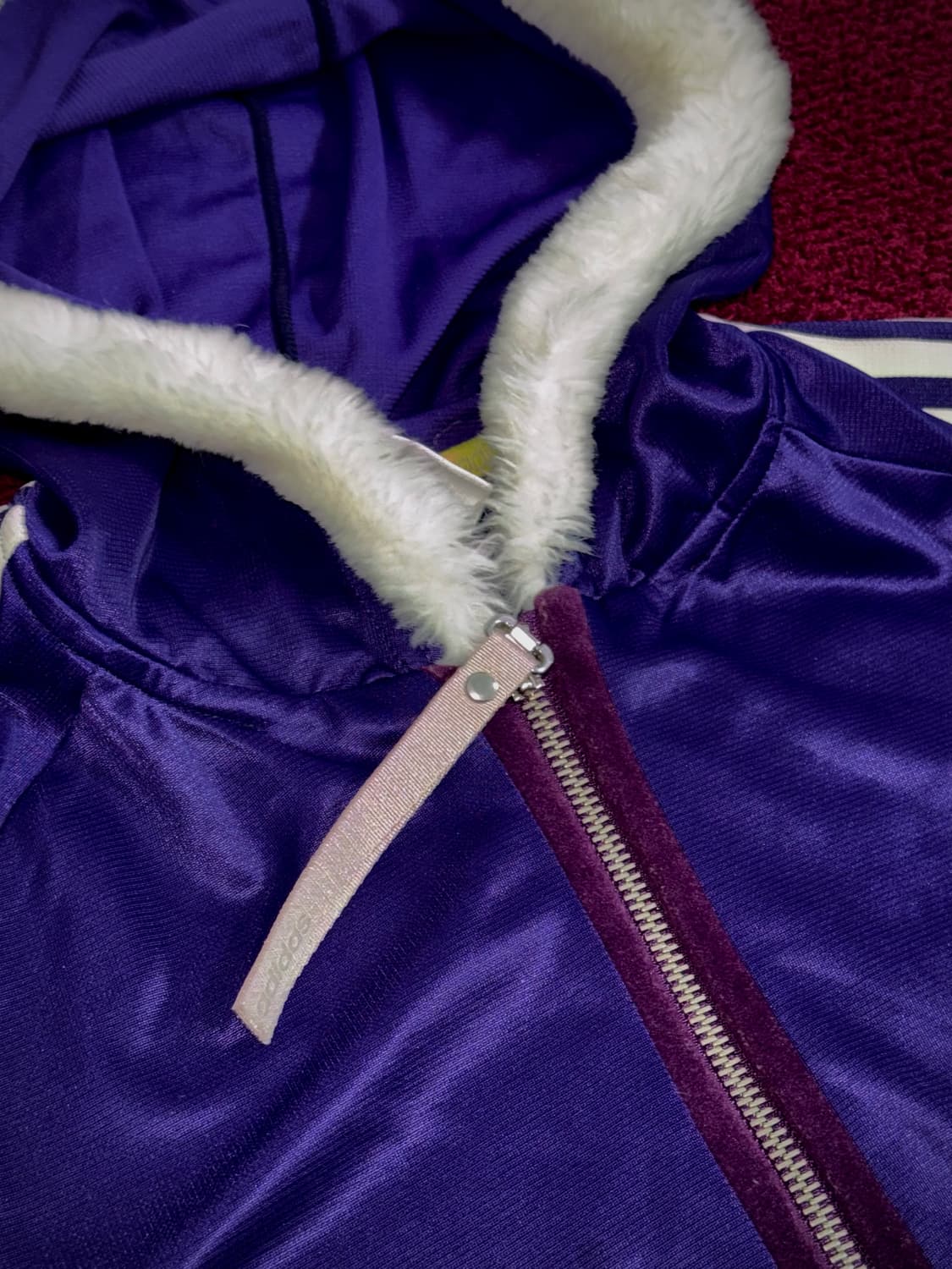 아디다스 퍼 투웨이 후드집업 퍼플 M 상품이미지2