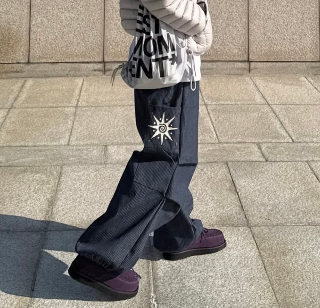 스트라이프 백포인트 밴딩 데님팬츠 상품이미지1