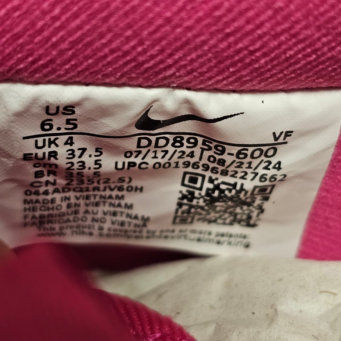 235 새제품) 나이키 에어포스 1 '07 파이어베리 피어스 핑크 상품이미지9