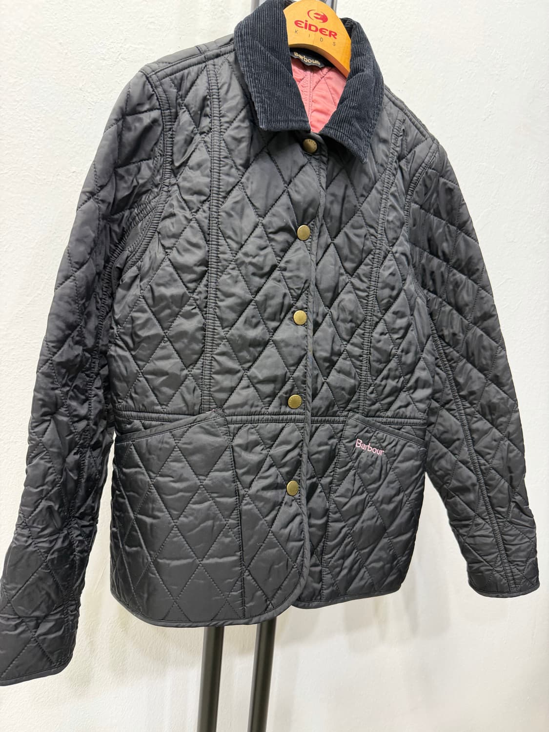 정품) BARBOUR 바버 주니어 키즈 퀼팅 자켓 블랙 10-11Y 상품이미지2