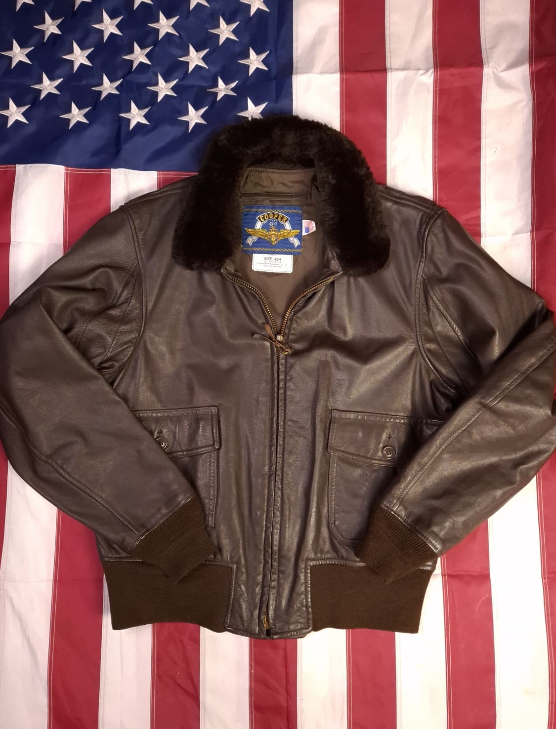 오리지날 미국제조 쿠퍼 미해군 G-1 리얼레더 항공점퍼 상품이미지2