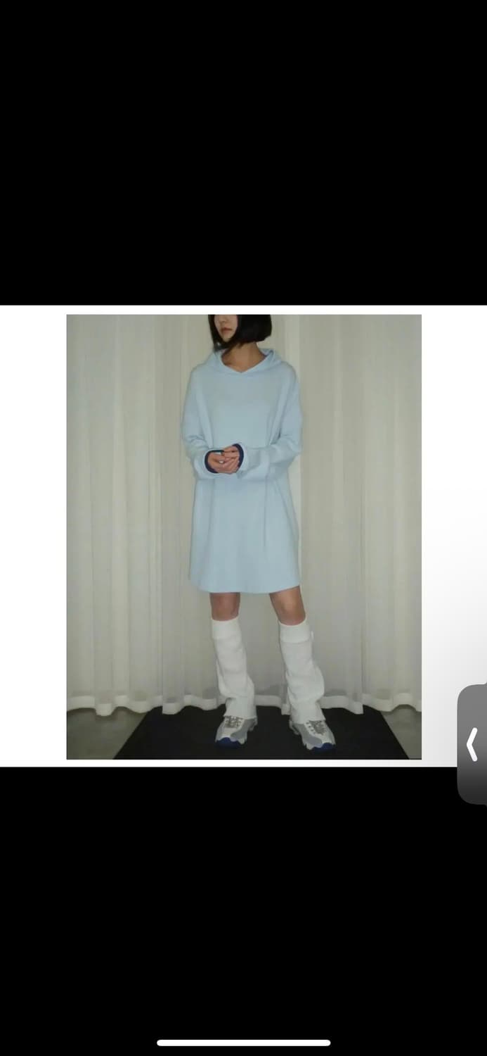 지초이 컴포트 (24-005) Ribbed hoody 블루 상품이미지2