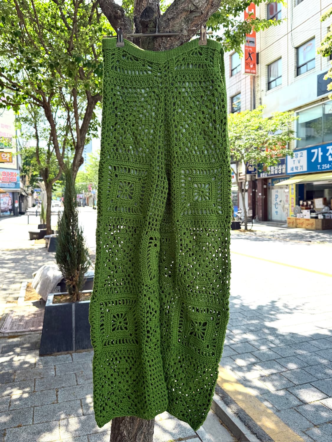 Moussy Green Knit Crochet Pants 상품이미지3