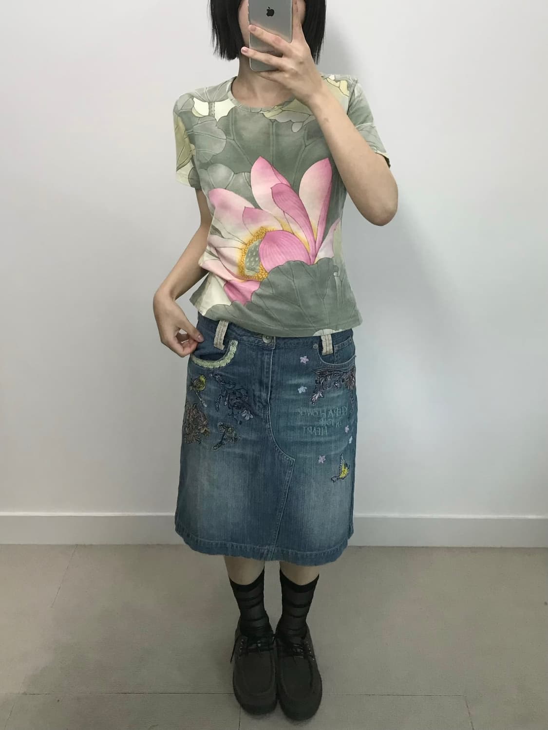 빈티지 플라워 반팔 티셔츠 상품이미지1