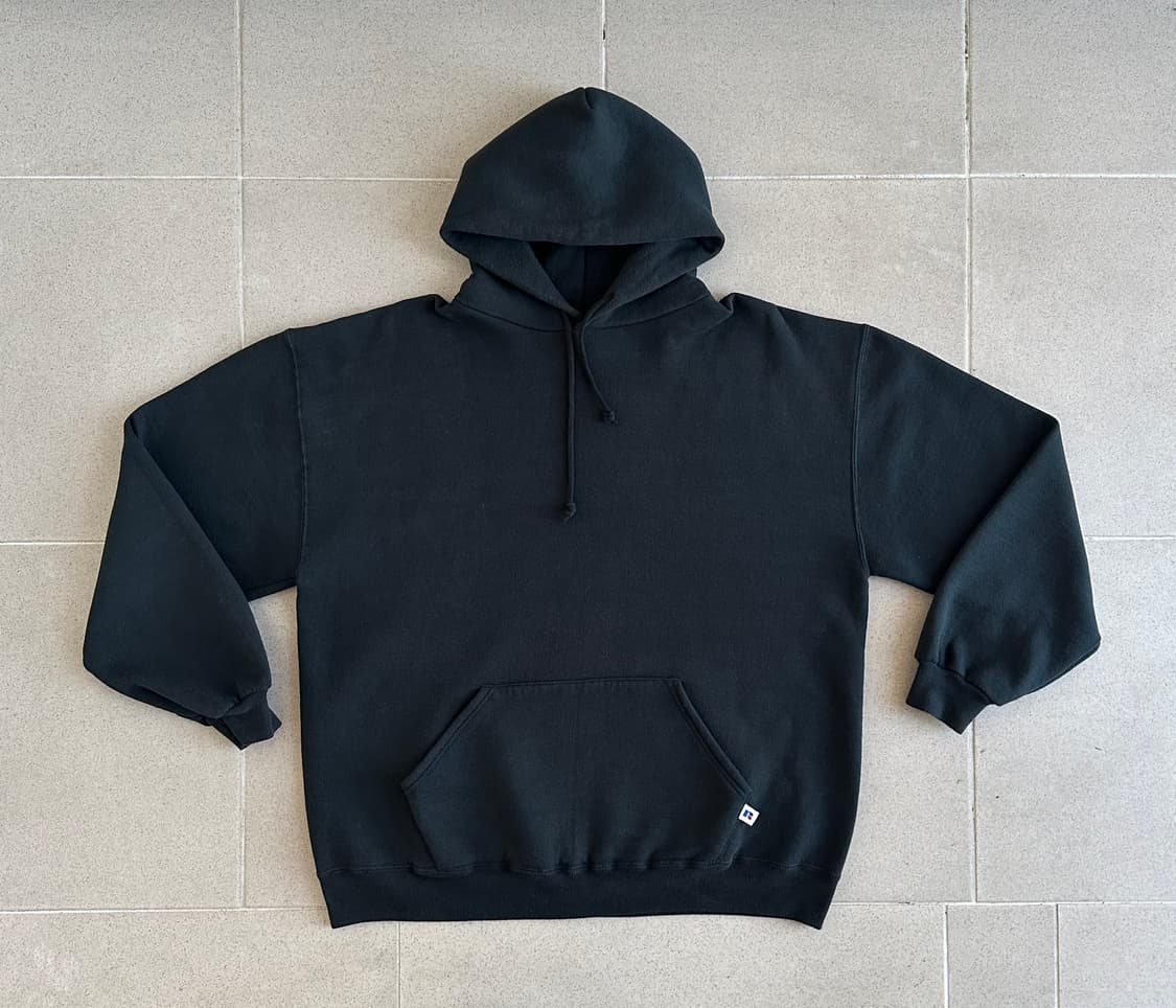 90s 빈티지 러셀 후드 블랙 XL USA 상품이미지1