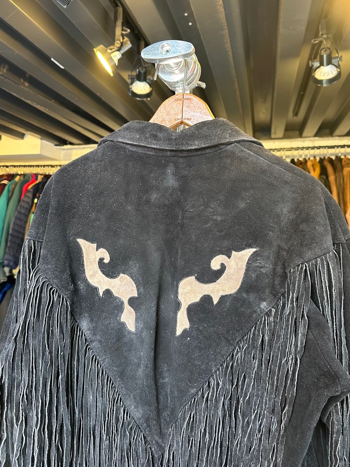 80-90s 쇼트 헤비 리얼 레더 스웨이드 프린지 자켓 상품이미지6