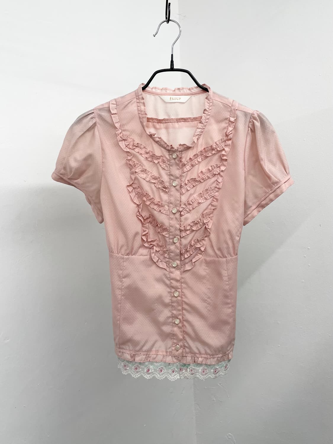 러블리 프릴 시어 버튼 블라우스 상품이미지5