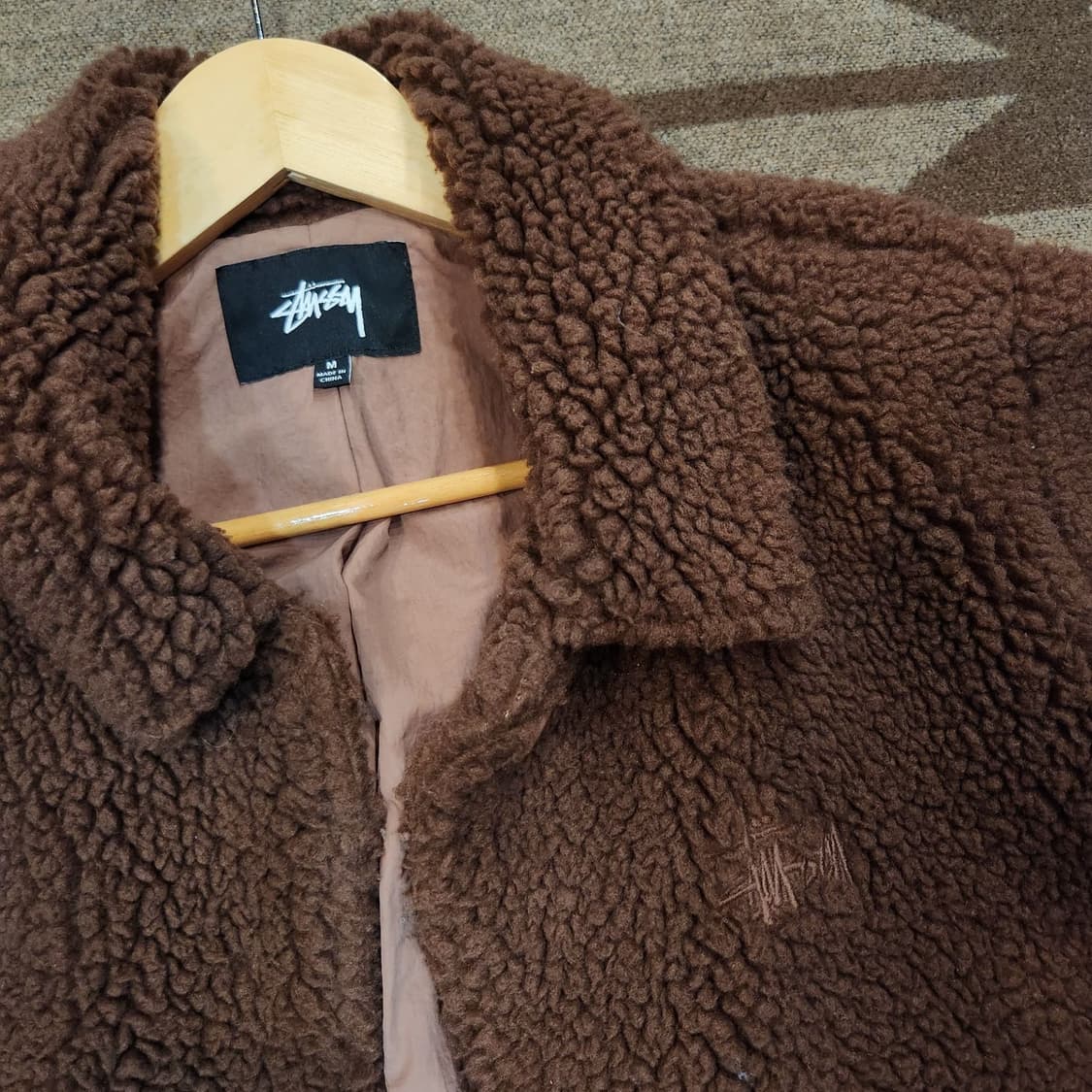 스투시 여성 쿠나 쉐르파 코트 M 후리스 브라운 상품이미지2