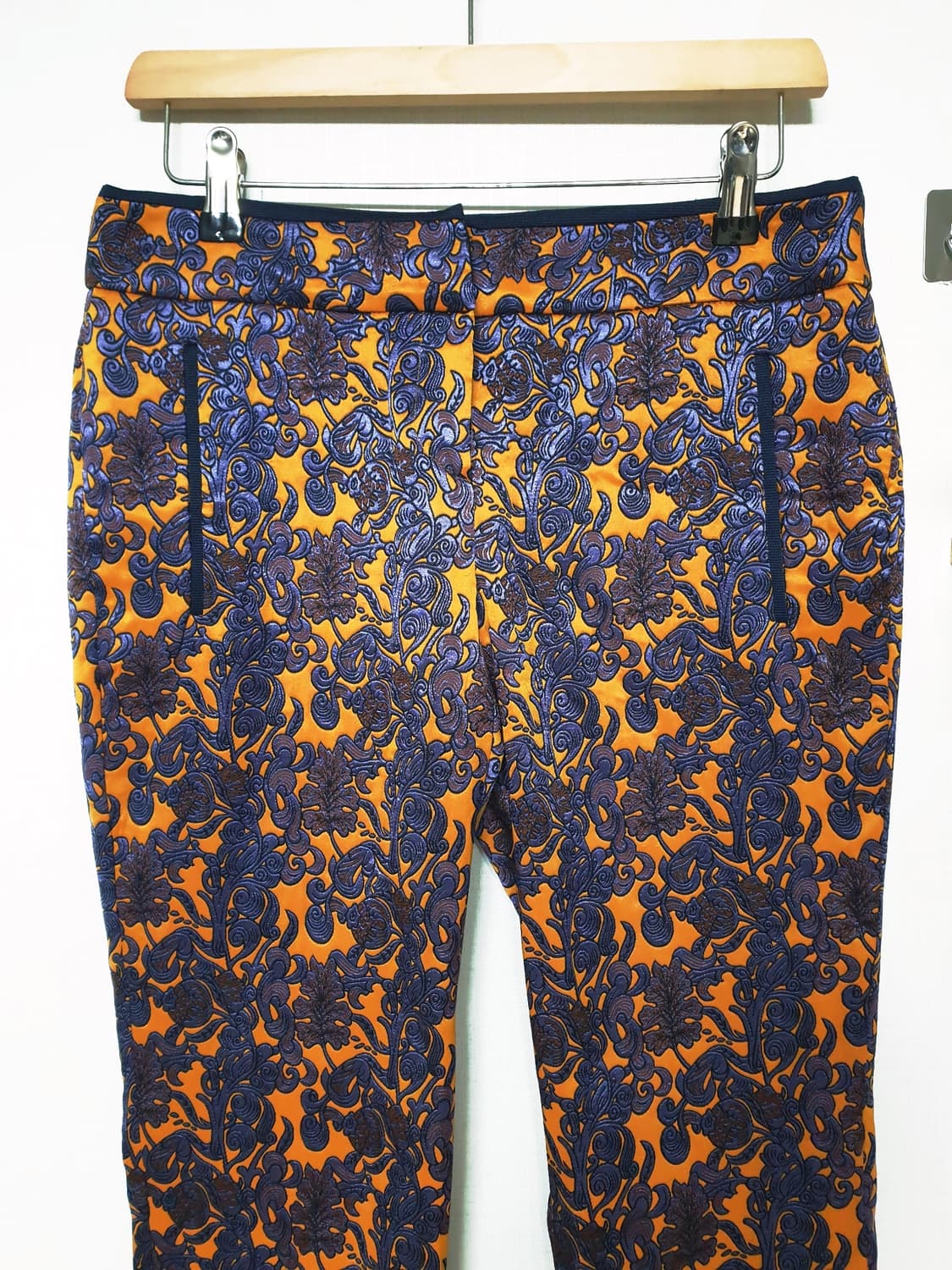 새상품 듀엘 실크자카드 팬츠 66 오렌지퍼플 상품이미지2