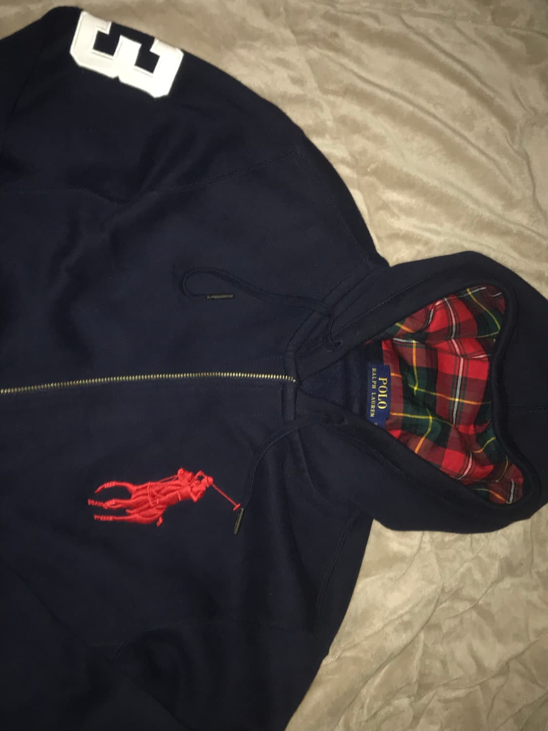 폴로 빅포니 후드집업(네이비,M)_상태좋음 상품이미지4
