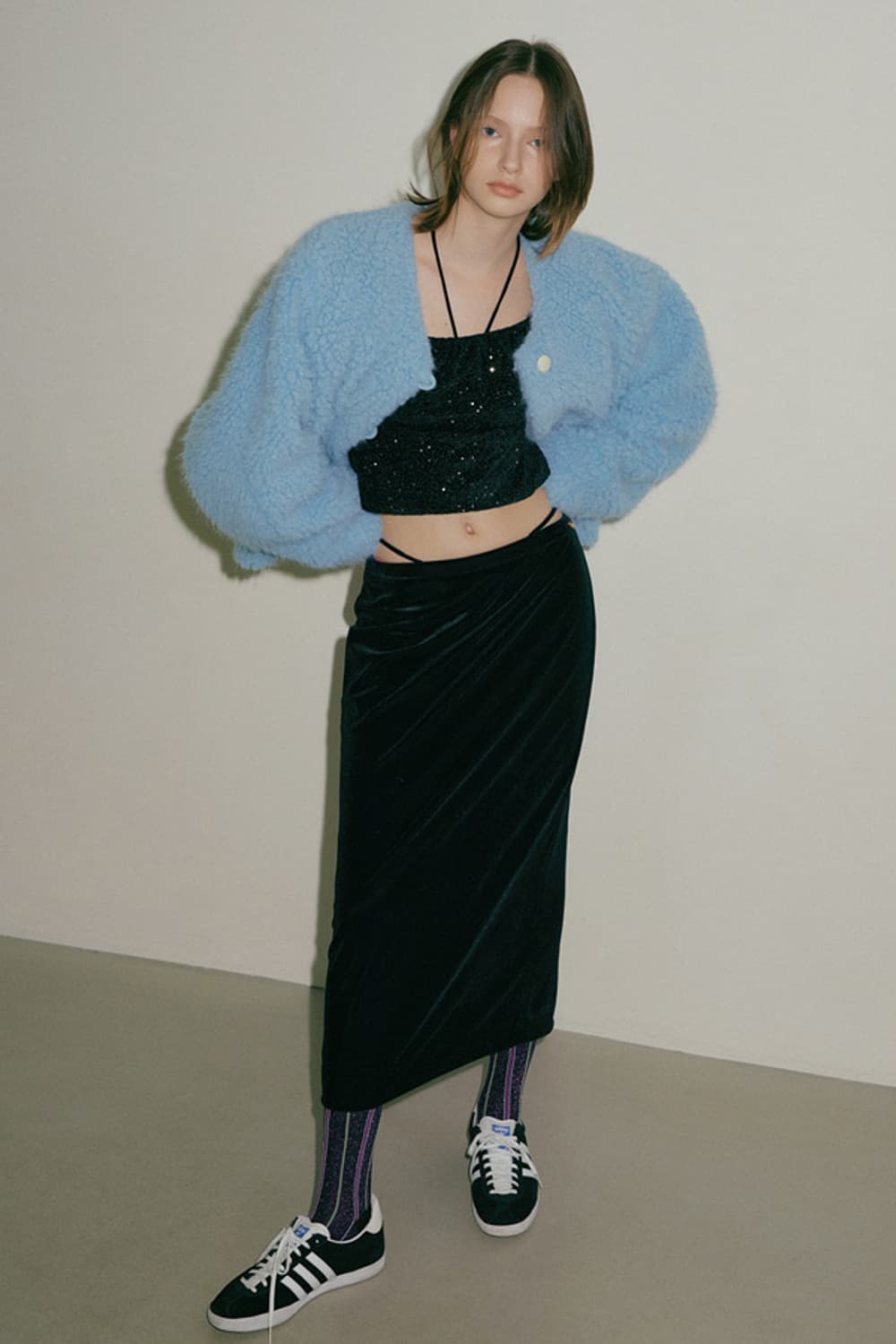 오버듀플레어 LINK VELVET SKIRT_BLACK  상품이미지1