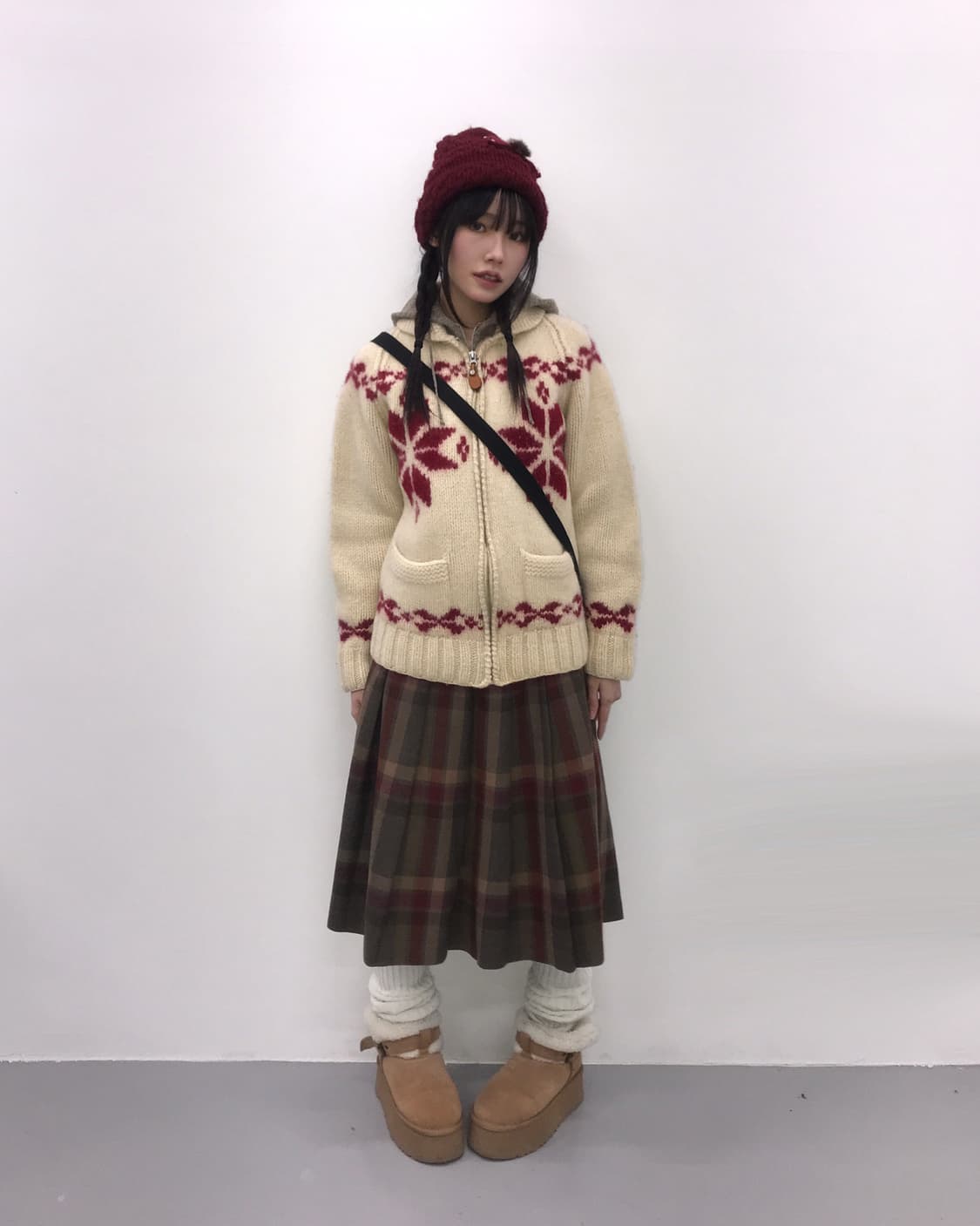 Jpn Wool Checked Midi Skirts 상품이미지3