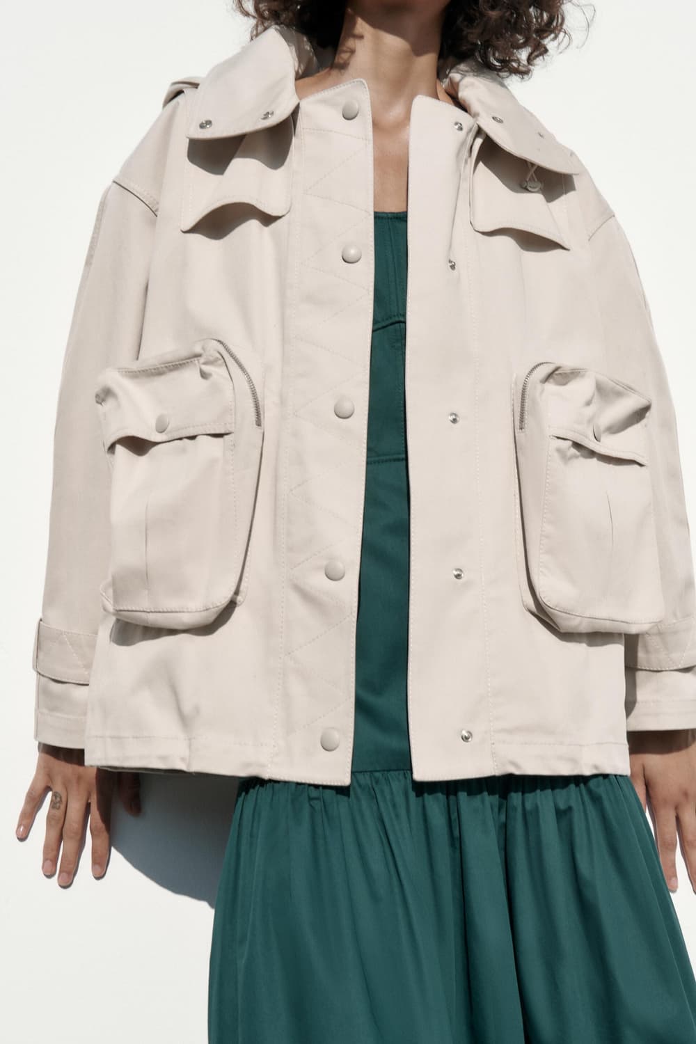 zara 자라 포켓 파카 리미티드 에디션 아이보리 자켓 M 상품이미지2