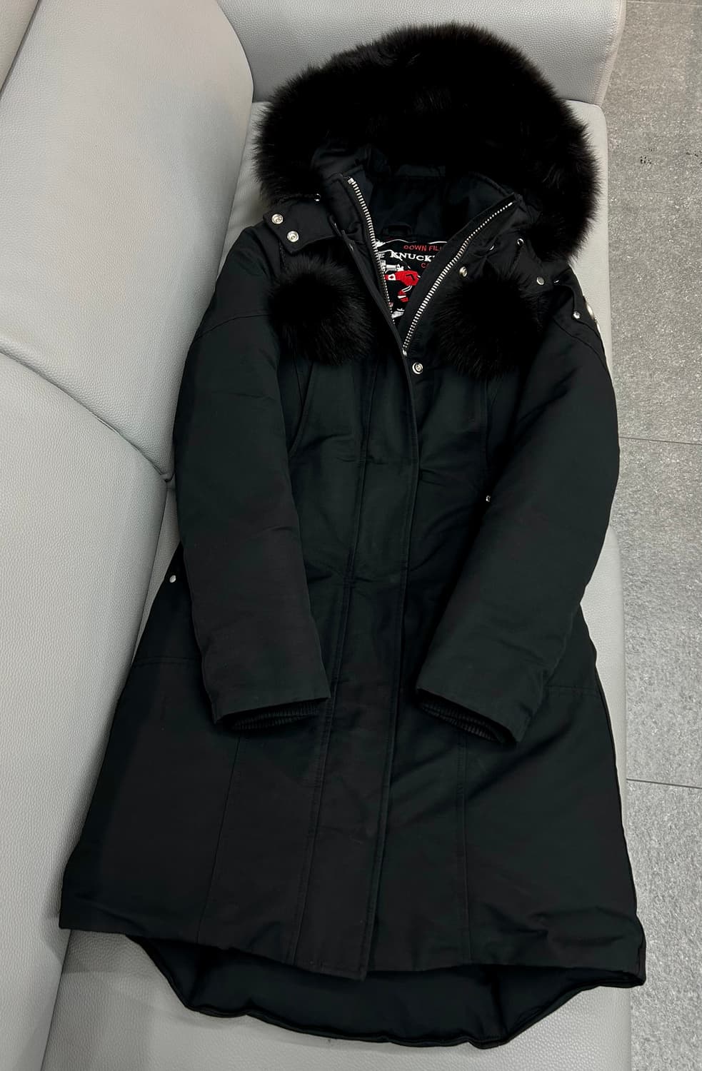 무스너클 여성 스틸링 블랙 롱패딩(S) 상품이미지4