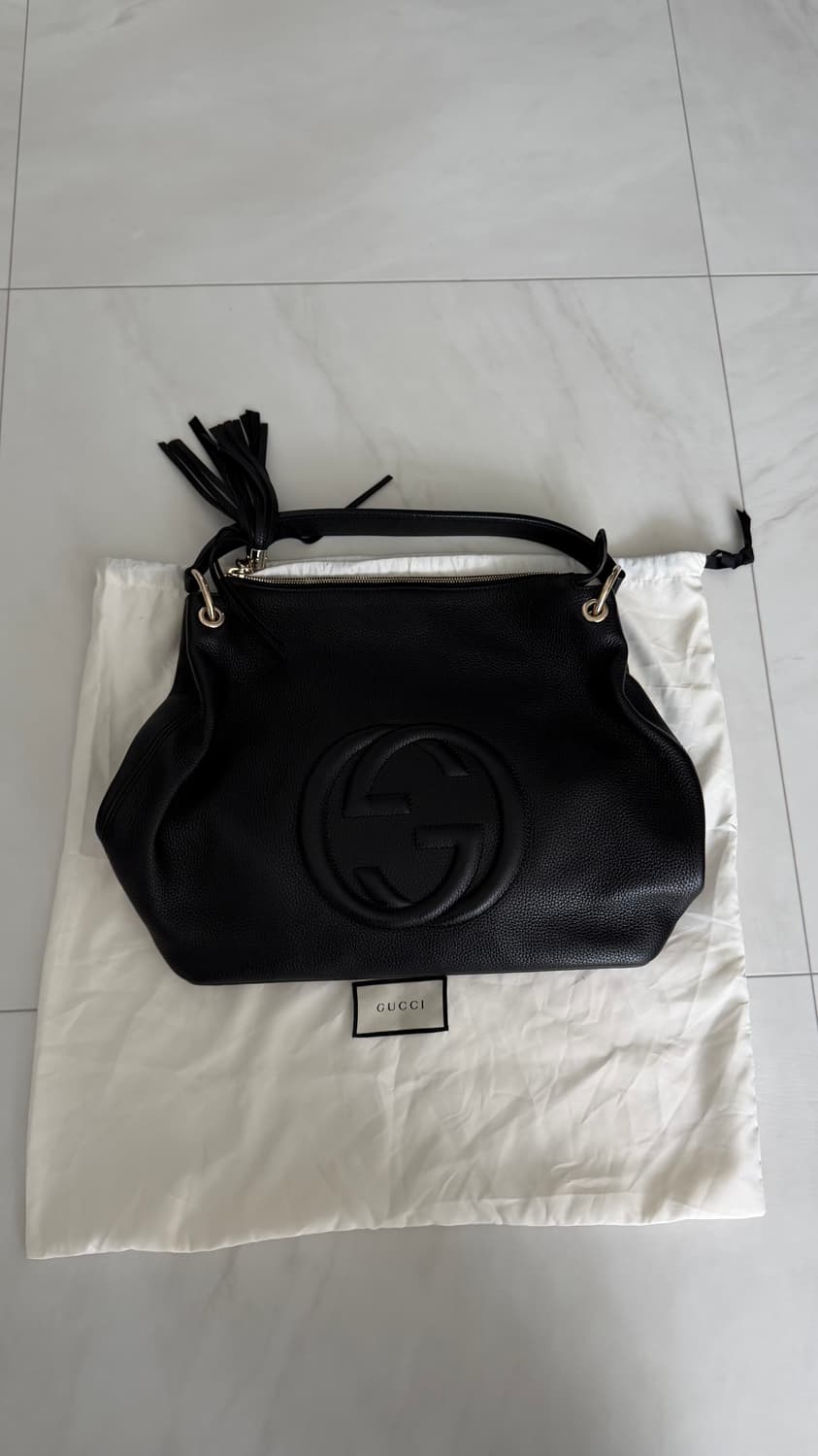 GUCCI 구찌 소호 블랙 레더백 상품이미지1