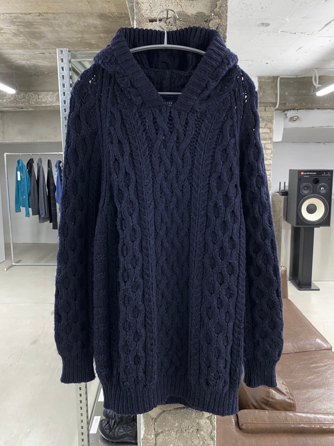 언유즈드 알파카 울 케이블 니트 후디 상품이미지1