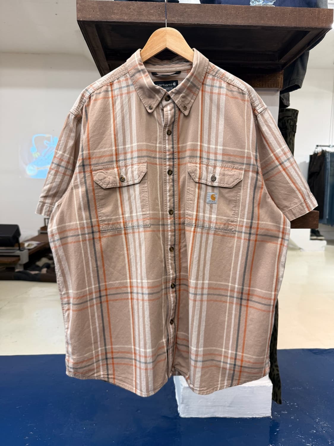 Carhartt 칼하트 루즈핏 체크 반필 셔츠 상품이미지3