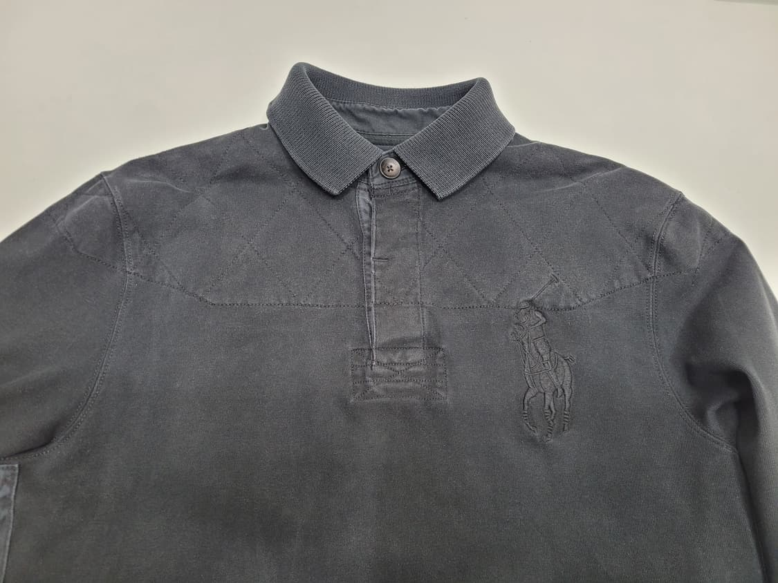 POLO 폴로 랄프로렌 빅포니 빈티지 워싱 럭비 티셔츠 / 남 M 블랙
 상품이미지3