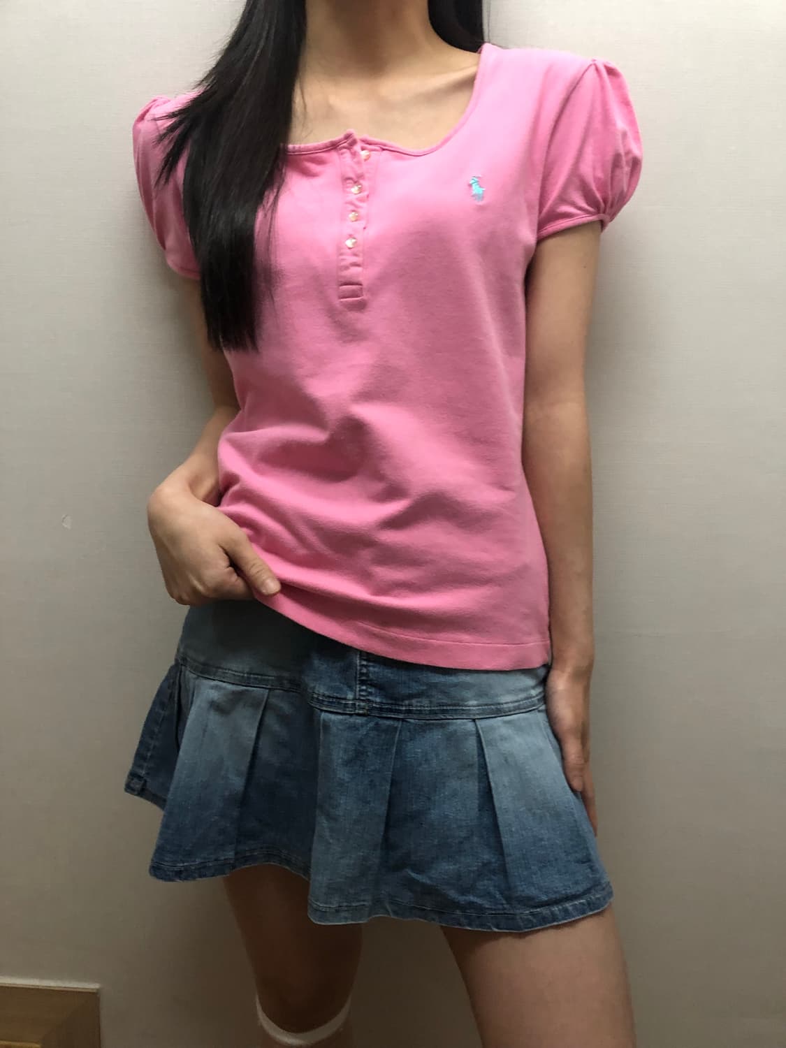 빈티지 폴로 핑크 티셔츠 상품이미지1