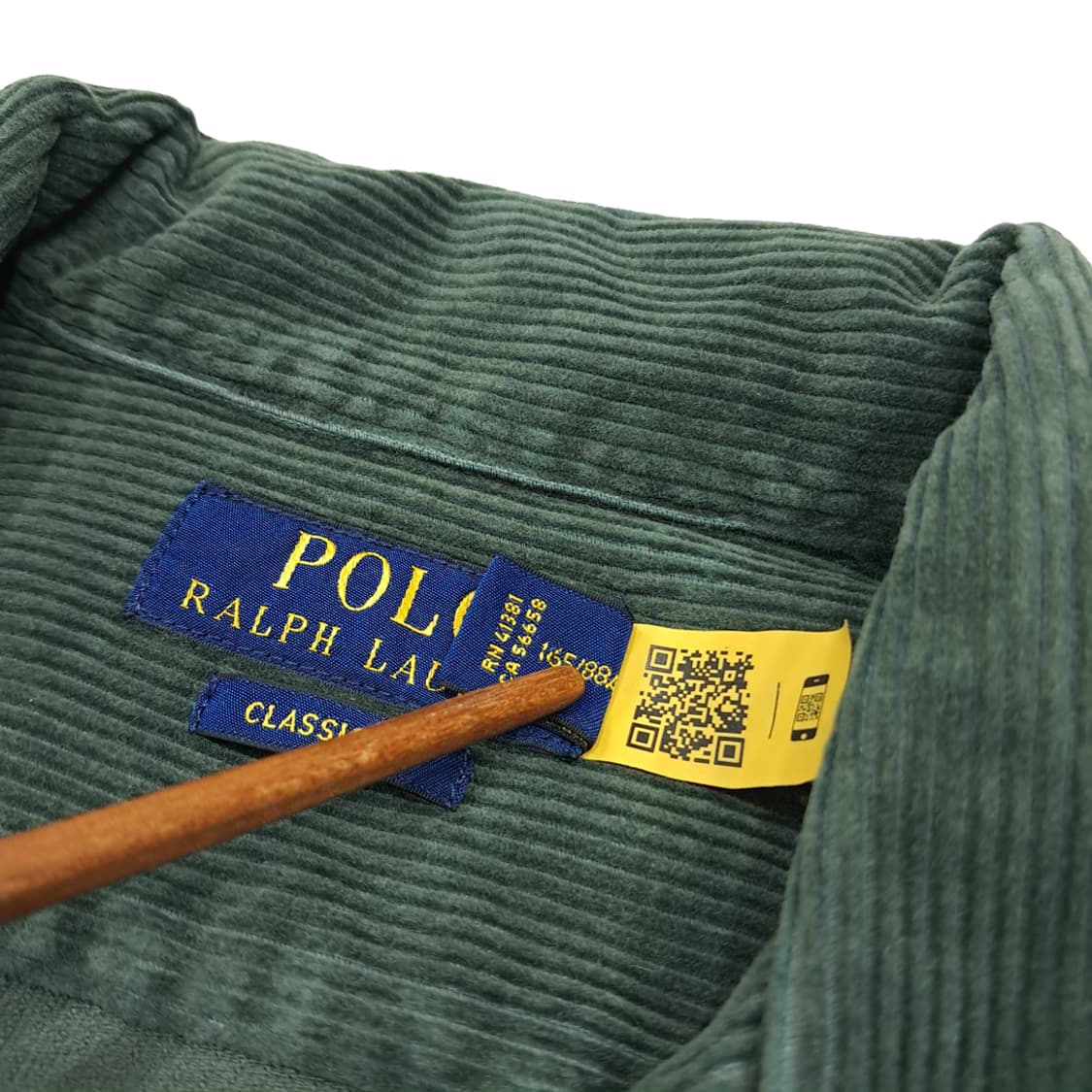 CK026 XS 폴로 QR인증 코듀로이 포레스트그린 워크 셔츠 남방 상품이미지5