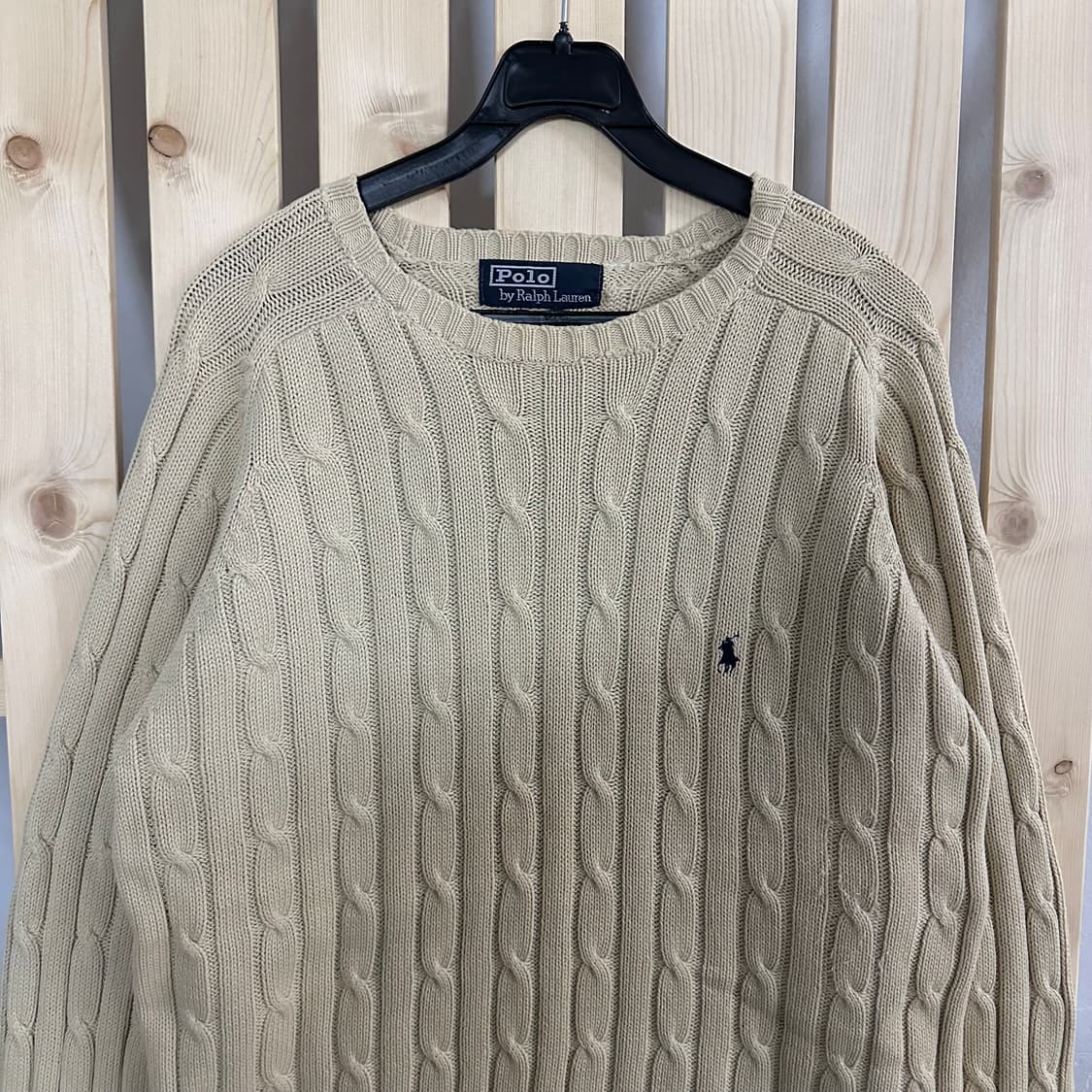 (M) 폴로 랄프로렌 크림 베이지 케이블 니트 상품이미지4