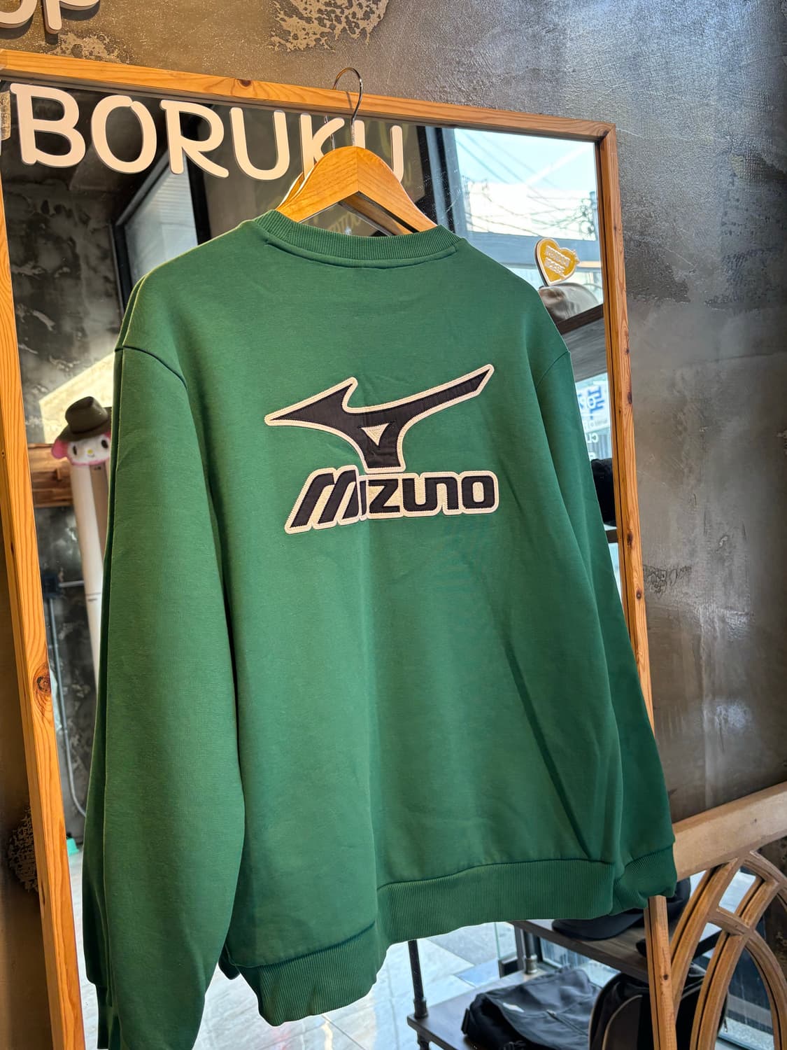 미즈노 빅로그 그린 맨투맨 L 상품이미지5