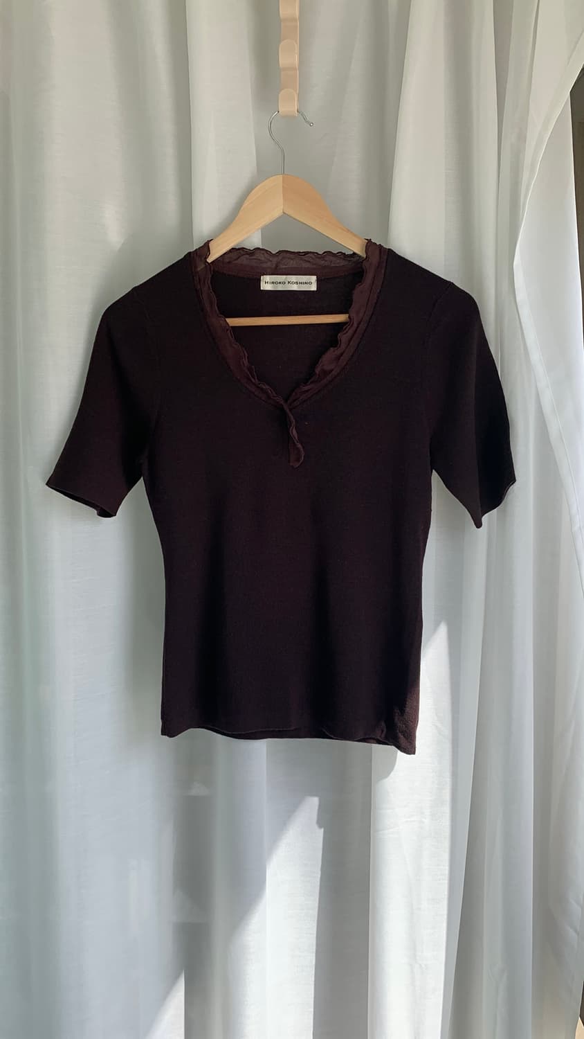 Hiroko Koshino lace frill half shirts 상품이미지1