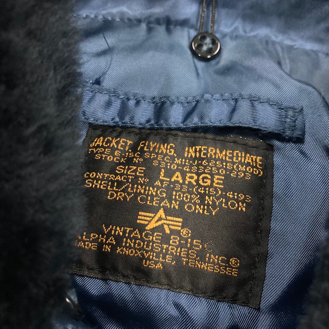 알파인더스트리 블루 컬러 B-15C 플라이트 항공 점퍼 상품이미지3