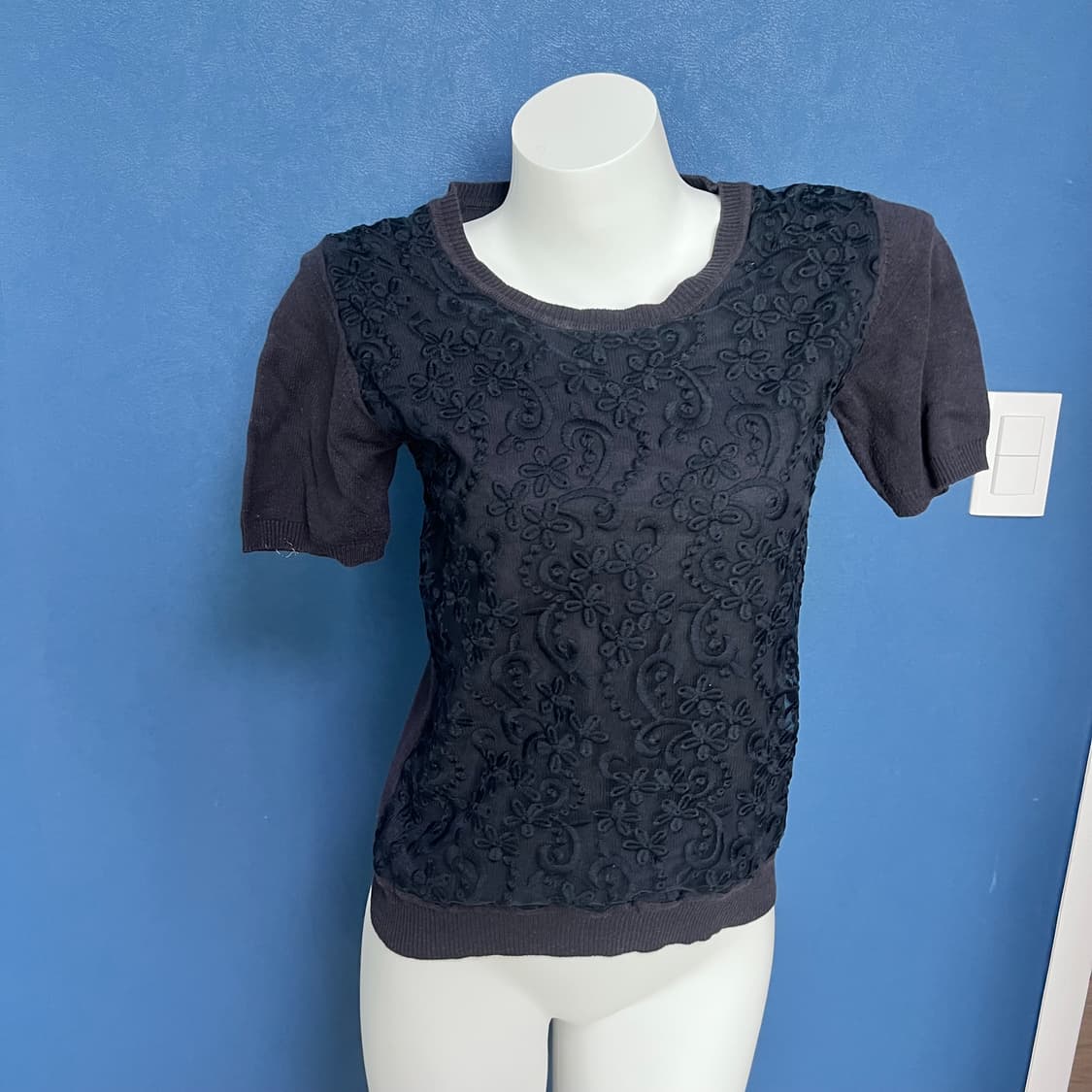 빈티지 꽃무늬 반팔니트 상품이미지2