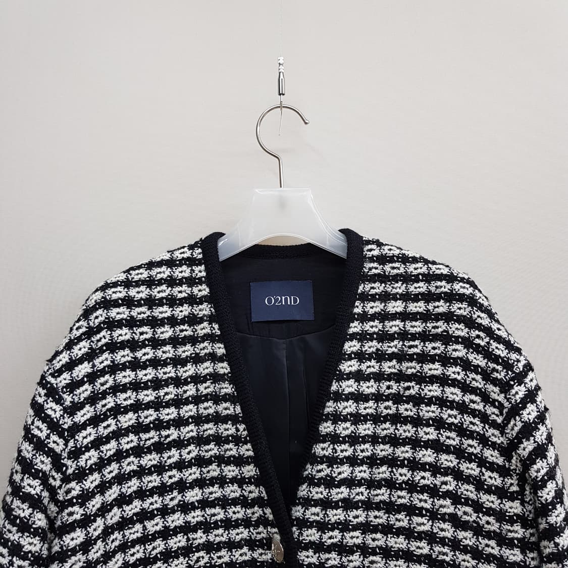 오즈세컨 O2ND 2023 트위드 체크 자켓 76-90-155사이즈 상품이미지3