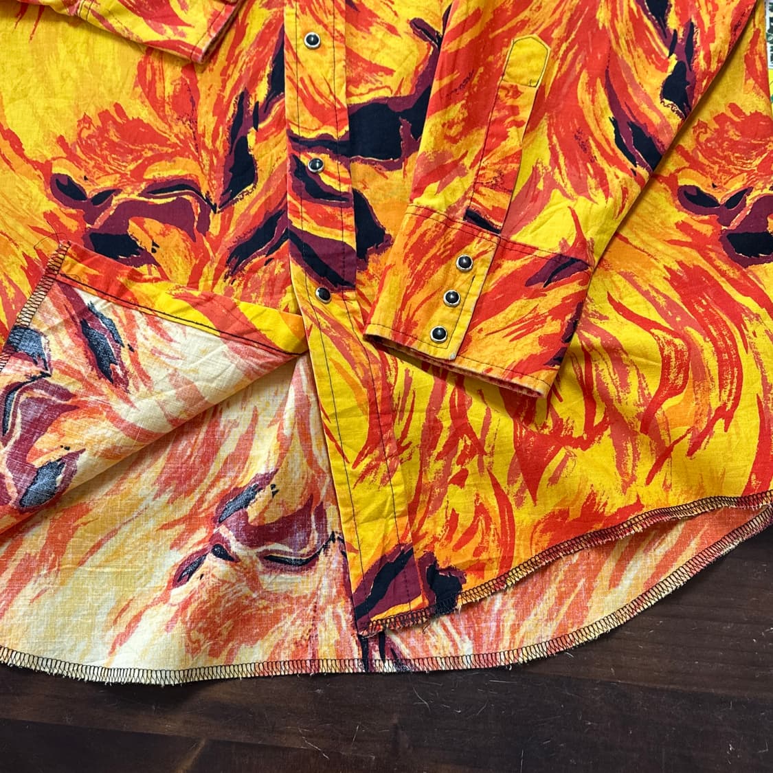 90s 랭글러 플레임 불스 웨스턴 셔츠 L 상품이미지4