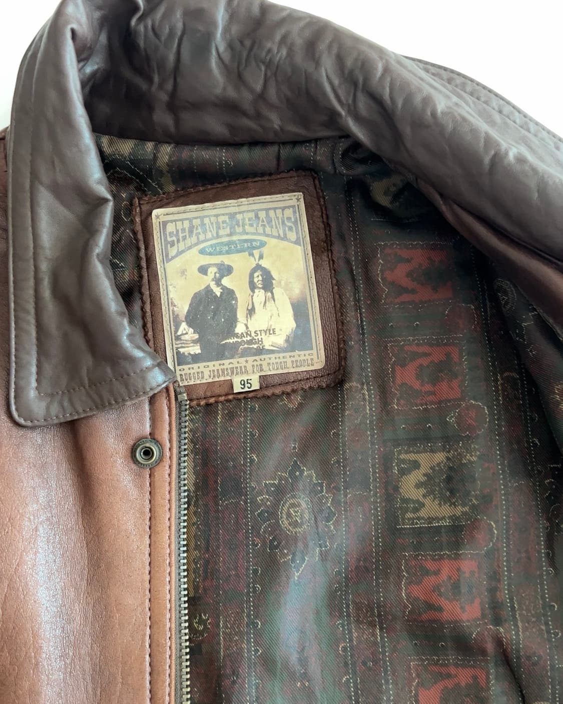 셰인 진스 90s 브라운 램 스킨 레더 봄버 자켓 95 상품이미지8