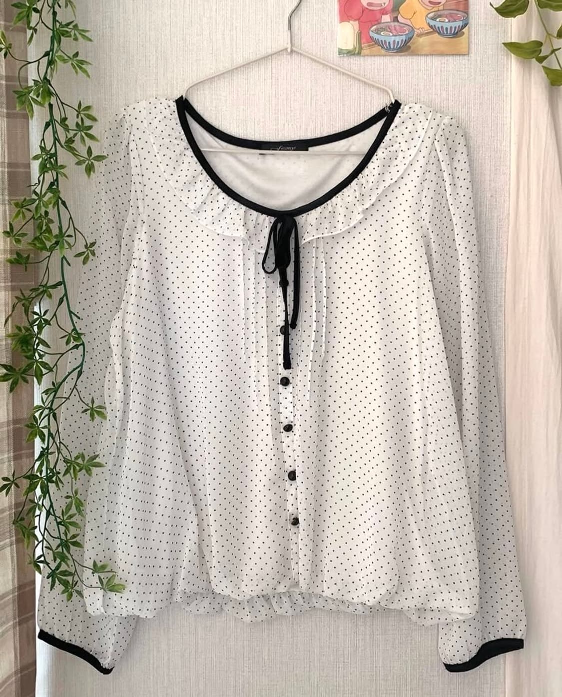 도트 벌룬 블라우스 상품이미지1