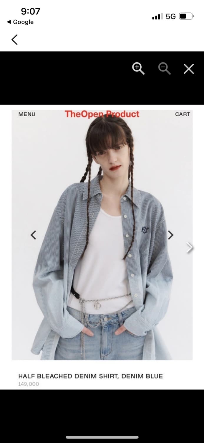 TheOpen Product  하프 블리치 셔츠 데님 블루 상품이미지2