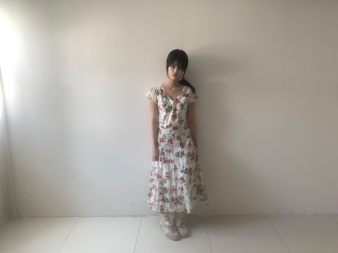 Floral v neck dress(ivory) 상품이미지3