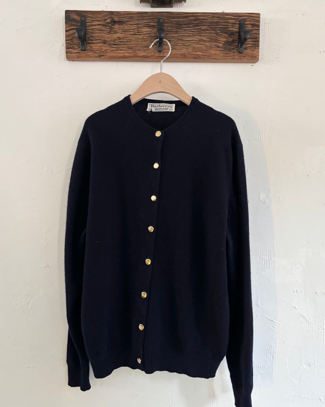 Burberrys 버버리 램스울 네이비 금장 가디건 상품이미지4