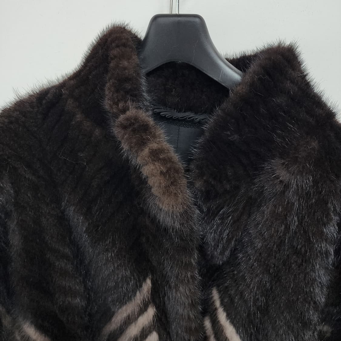 명품 SAGA 밍크 롱코트 헤링본 패턴 상품이미지2