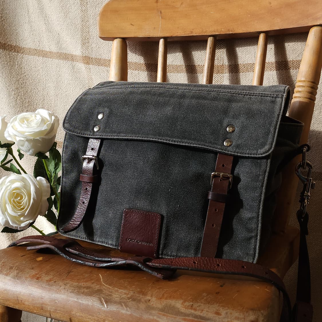 00년대 돌체앤가바나 캔버스 레더 메신져백 크로스백 상품이미지1