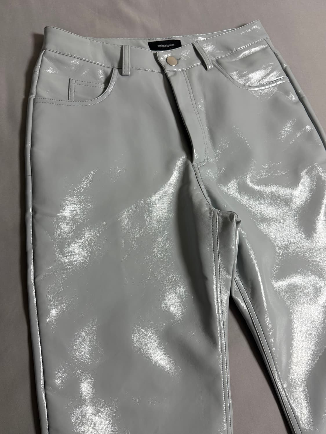 (M) 엔타이어스튜디오 WET 레더 팬츠 와이드 상품이미지7